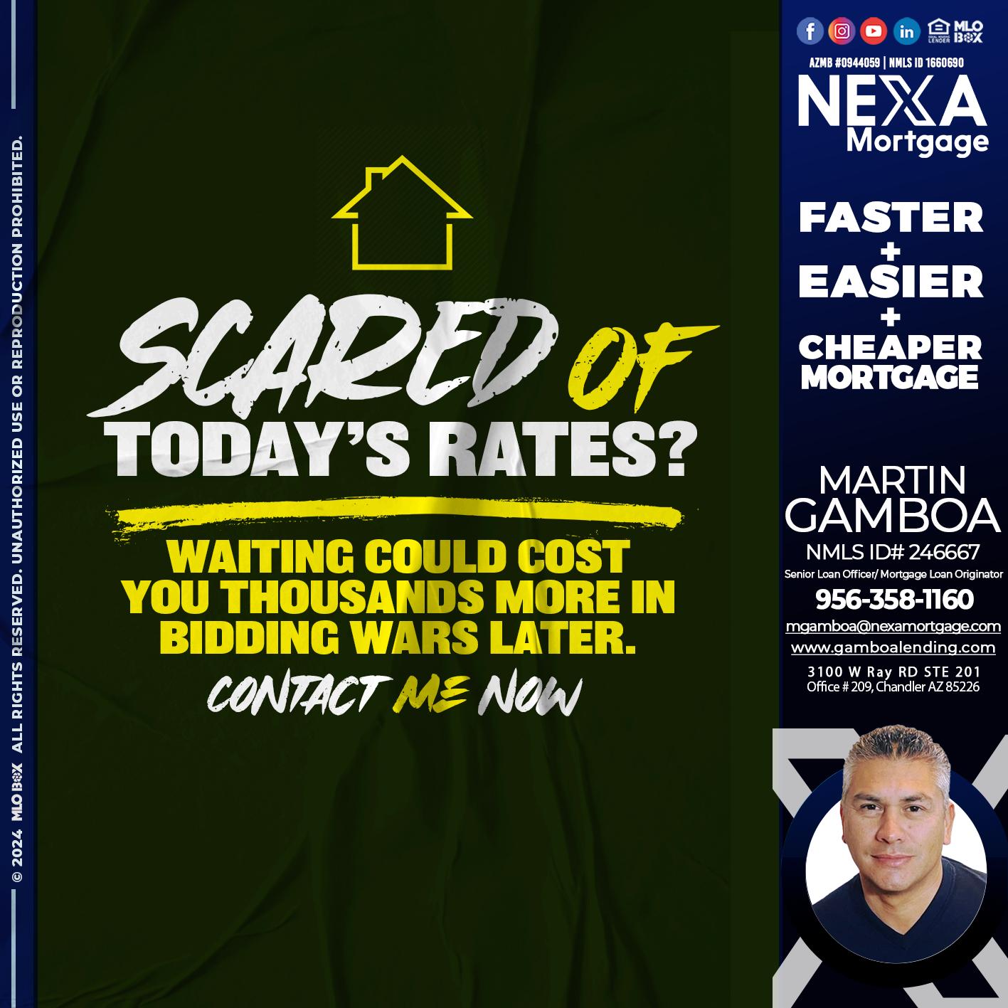 SCARED OF TODAY RATES? - Martin Gamboa -Senior Loan Officer / Mortgage Loan Originator