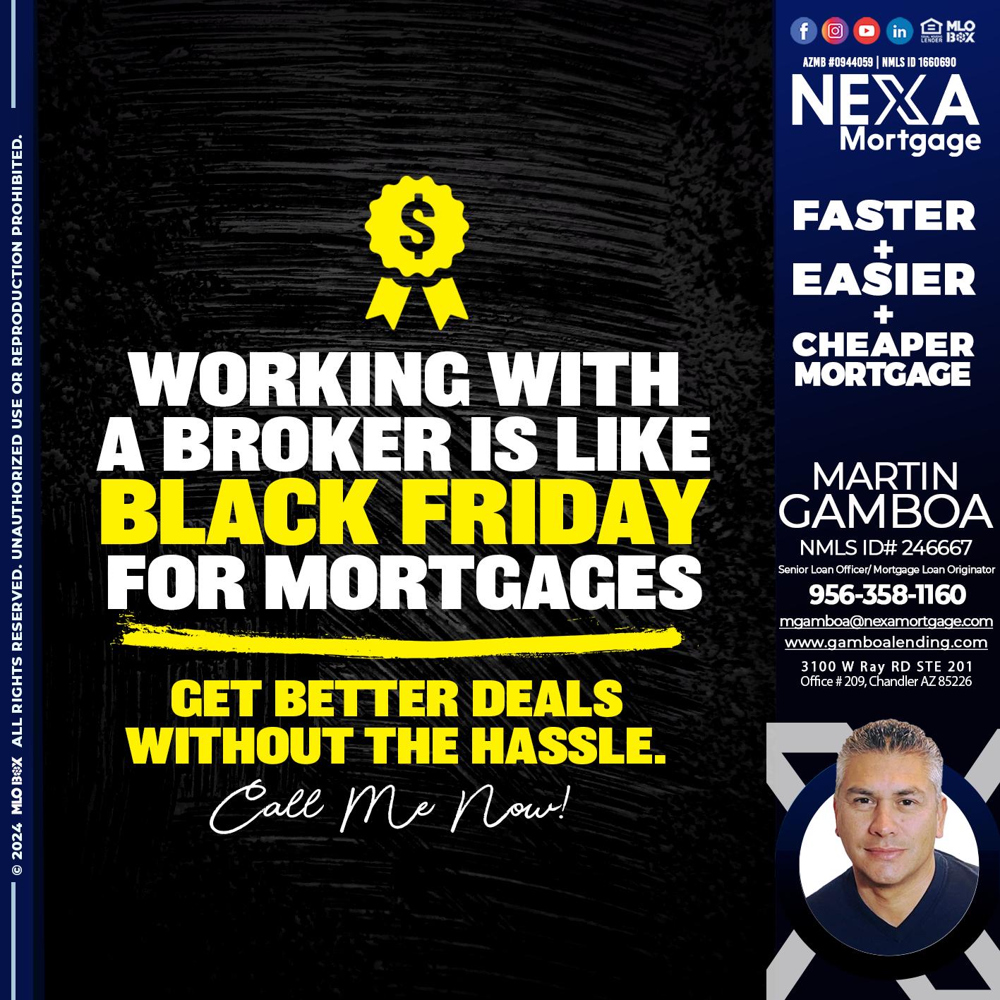 WORKING WITH A BROKER - Martin Gamboa -Senior Loan Officer / Mortgage Loan Originator