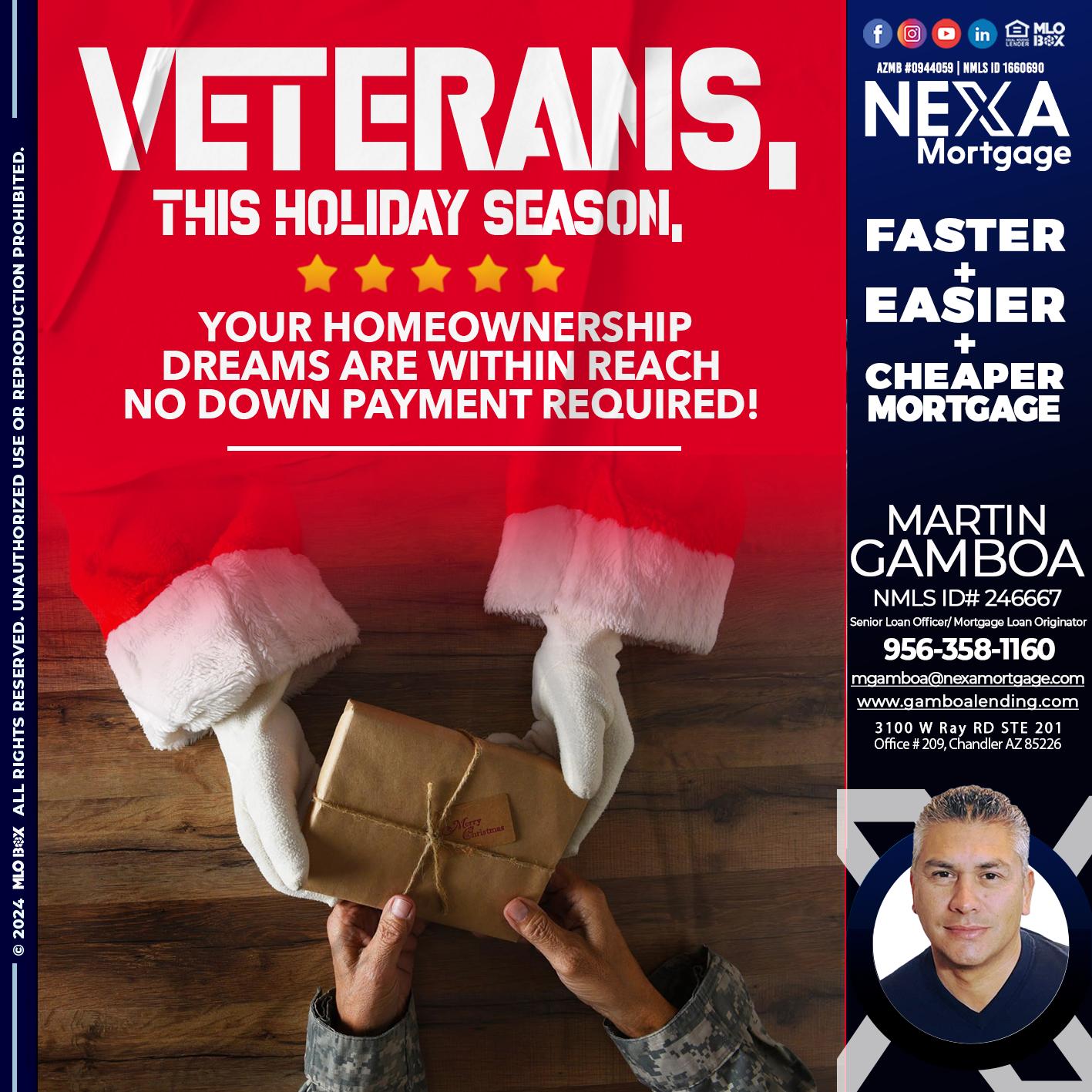 VETERANS - Martin Gamboa -Senior Loan Officer / Mortgage Loan Originator