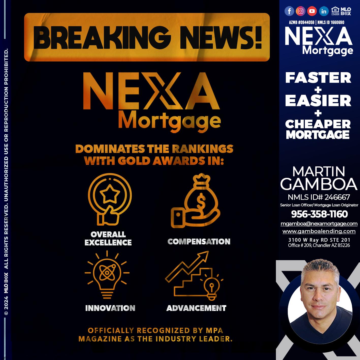 BREAKING NEWS - Martin Gamboa -Senior Loan Officer / Mortgage Loan Originator