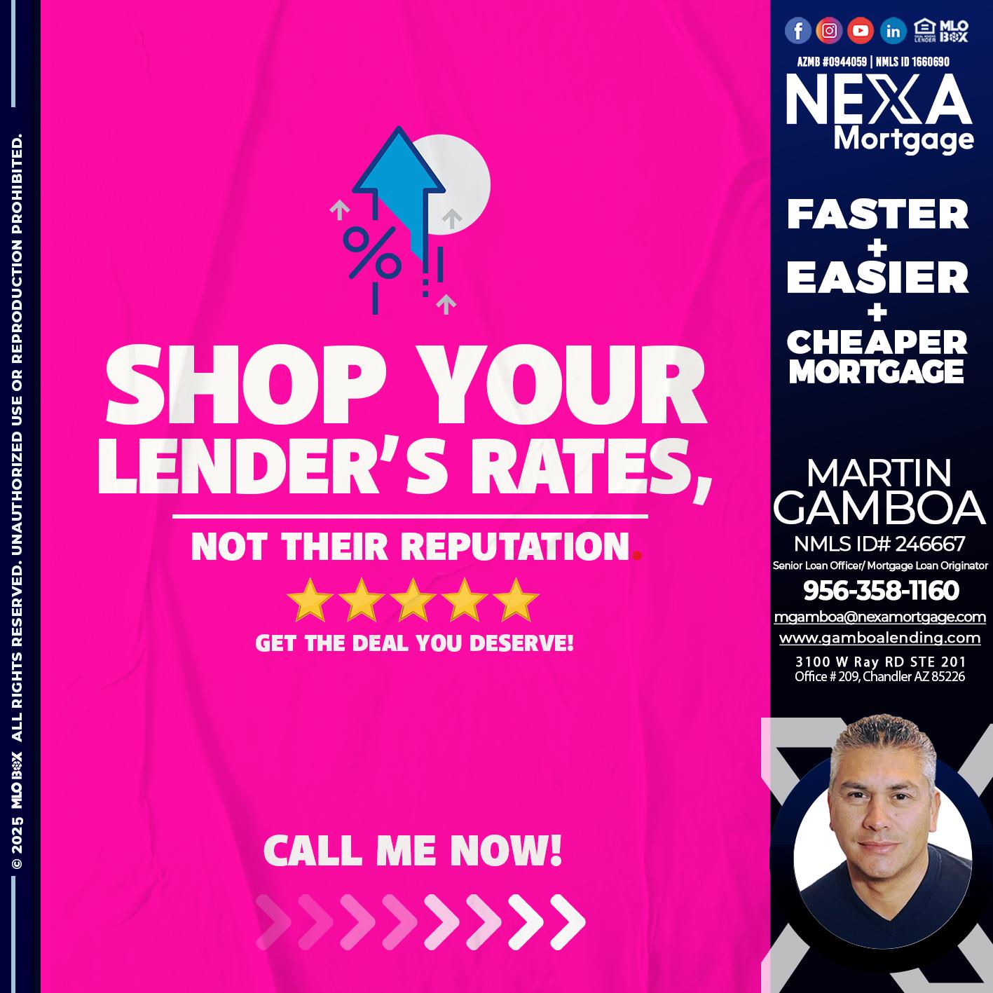 SHOP YOUR - Martin Gamboa -Senior Loan Officer / Mortgage Loan Originator